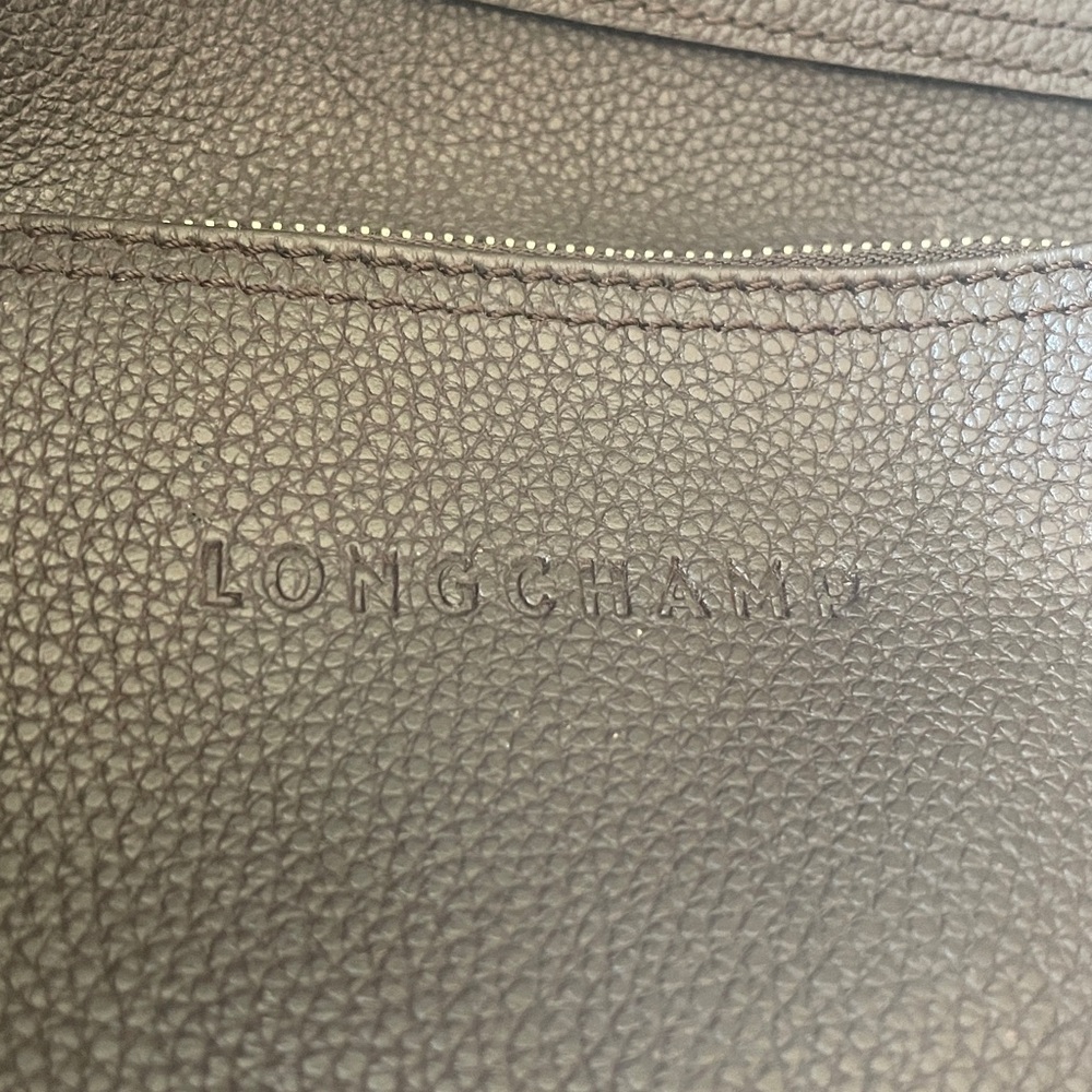 Longchamp le Foulonne dark brown pebbles leather backpack - Picture 3 of 7